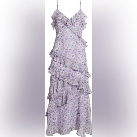 LULUS LUELLA FLORAL PRINT RUFFLE SLEEVELESS MAXI DRESS ❤️NWT IN STORES❤️ - Picture 5 of 5